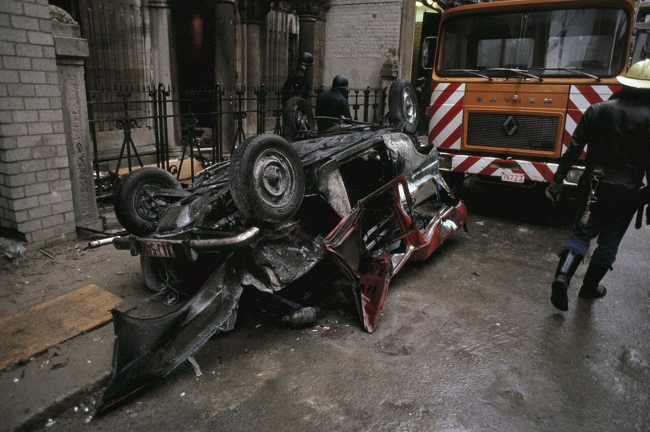Wreckage of the 1981 car bomb